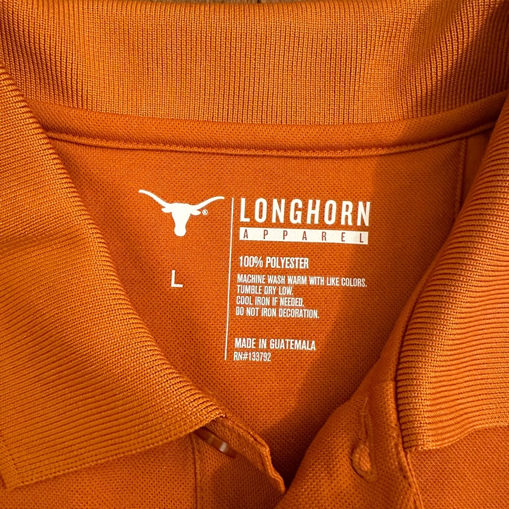 Longhorn Apparel UT University of Texas Burnt Orange Longhorn Polo Sz Large - Picture 6 of 8